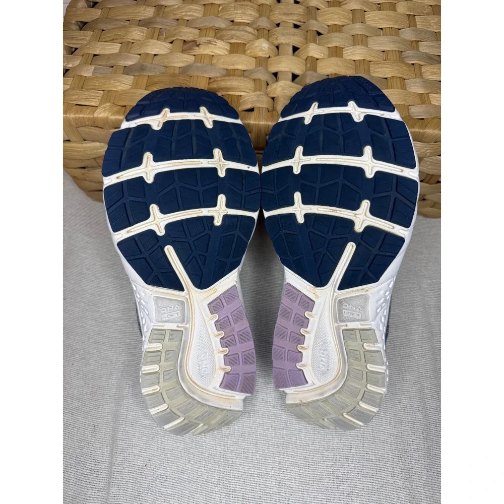 Brooks Ghost 11 Running Shoes Women 9.5 Navy Purple Knit Neutral Cushion 120277
